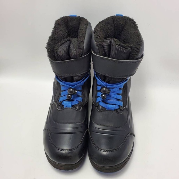 Wonder Nation Sintetico Winter Skater Boot Black Blue Lace Up Size 5 - Picture 5 of 12